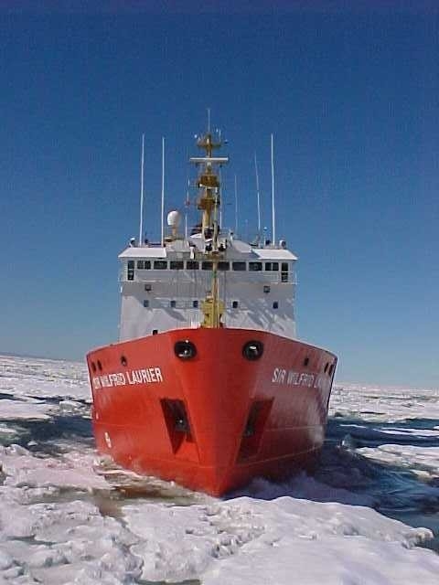 CG Vessel Navigating Through Ice
